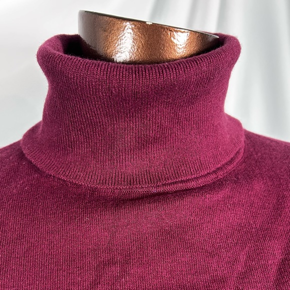 Talbots Burgundy Fine Gauge Turtleneck Sweater  - Petite - New - Picture 2 of 6